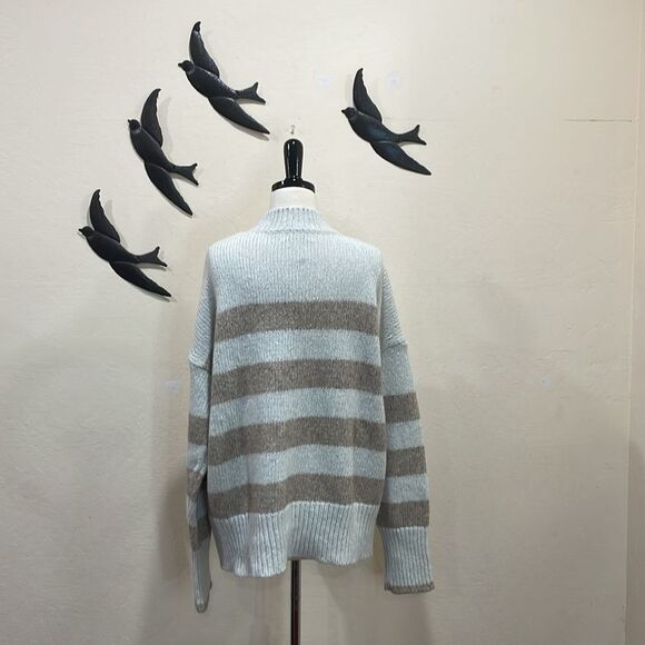 NEW! LA LIGNE Marin Striped Knitted Sweater In Cream & Tan Stripes - L - Picture 7 of 15